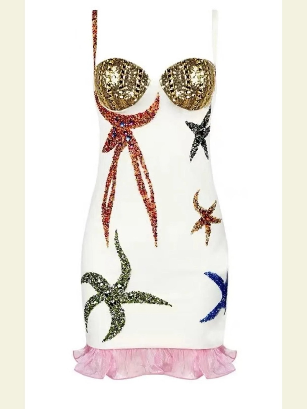 STARFISH BANDAGE MINI DRESS